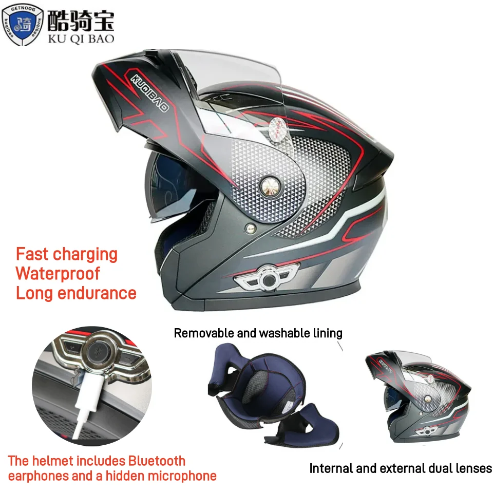 Casque Moto Pour Homme Dual Lens Flip Helmet Anti Fog and Sun Protection Incomunocador Para MotoDOT Certified Cascos Para Motos