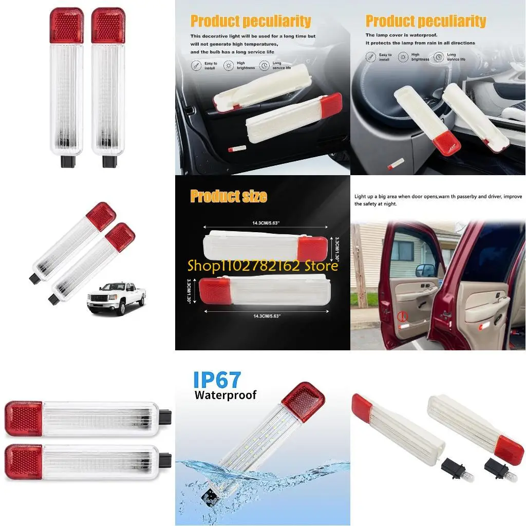 

547B 2pcs Car Inner Door Panel Courtesy Light Warning Lamp For K1500 923-103 923-104