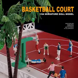 Kicarmod 1/64 Scale Model Figurine Basketball Player Collectible Doll Exquisite Figure for Fans in Scale Diecast Model Car