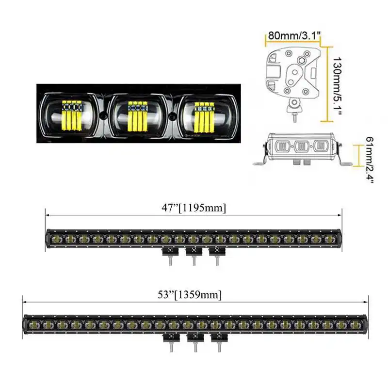 Super Bright Offroad SUV Flood Long LED Light Bar Roof Headlight For Off Road Car ATV 4x4 4wd Tractor Jeep Pickup Truck Lorry