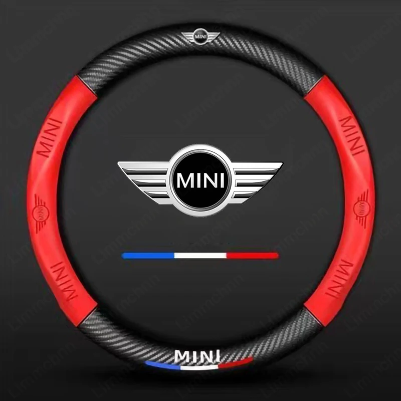 3D Embossing Car-Styling Car Logo Steering Wheel Cover For MINI Cooper JCW ONE Works Clubman R55 R56 R58 R60 R61 F54 F55 F56 F60