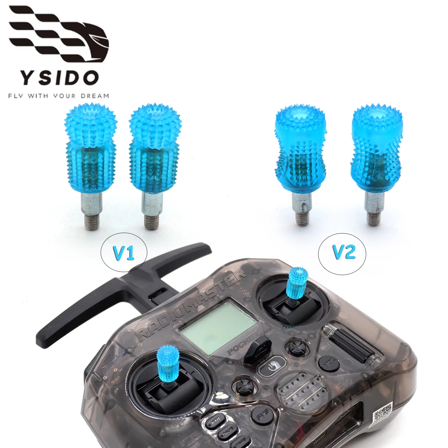 1 Paar RC FPV Drohnen-Fernbedienungs-Joystick-Hebel, rutschfeste Rocker-Kappe, Steuerknüppel V2/V1 für RadioMaster Pocket Zubehör