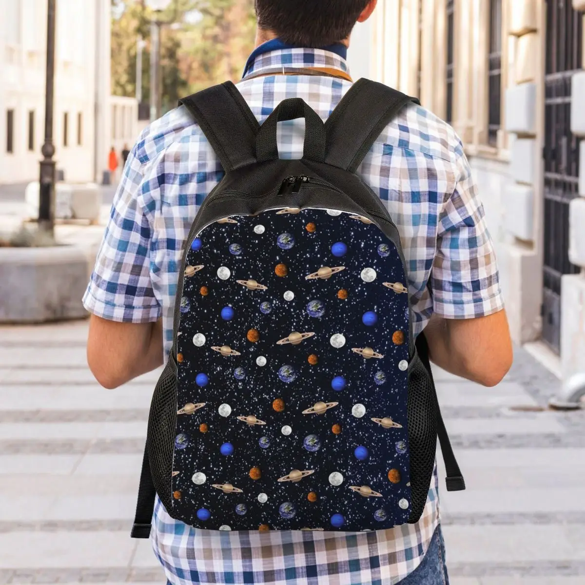 Solar System Space Planets Universe Backpack Student Boys Girls BookBag School Bag Computer Shoulder Bags
