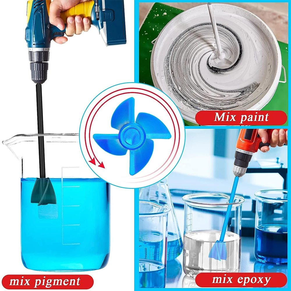 Pigment Epoxy Resin Mixer Accessory Dripping Agitator Paint and Resin Mixer Oar Paint Mixing Rod Putty Cement Paint Mixer