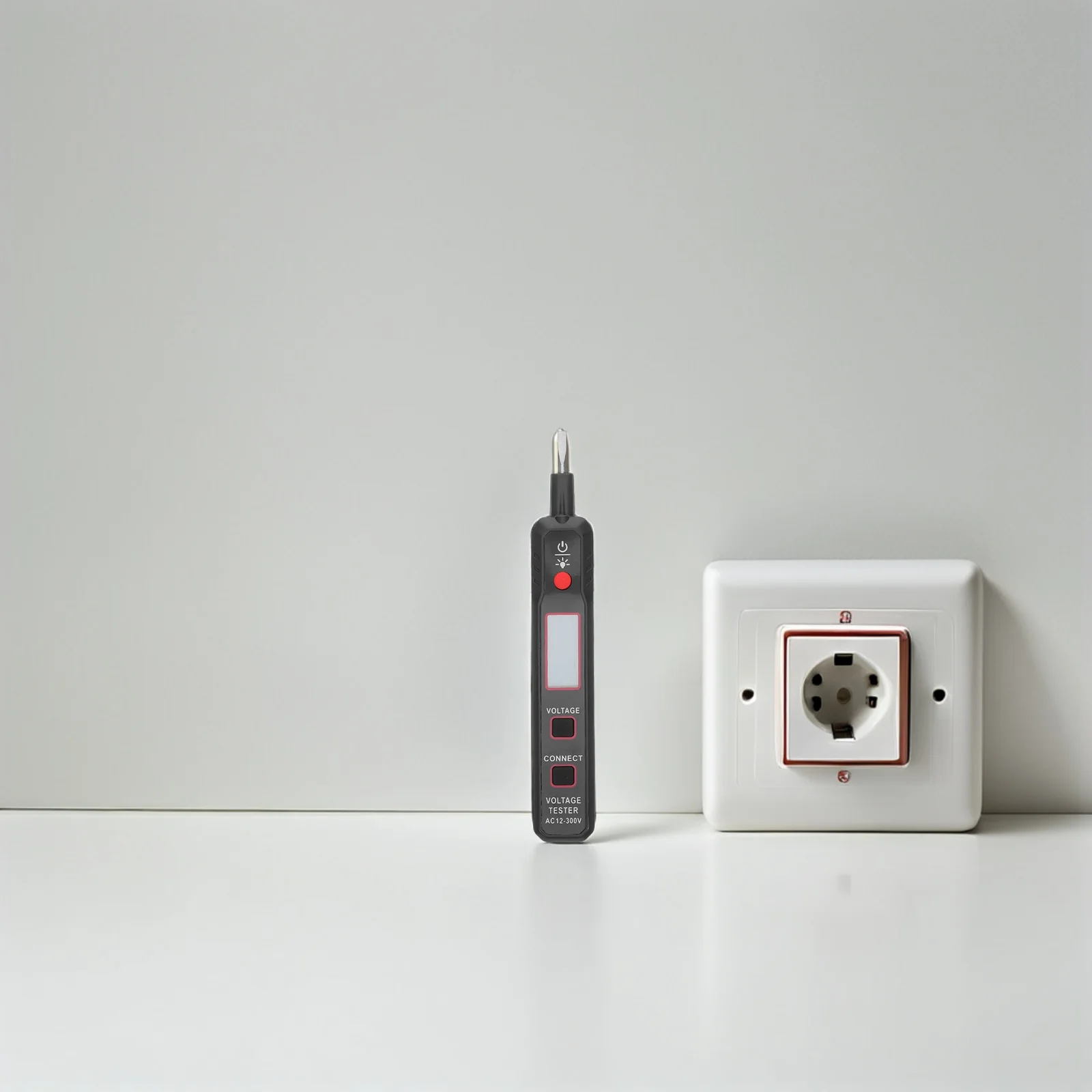 Penna tester di tensione digitale Strumento per elettricisti Cacciavite a testa piatta senza contatto Display LCD Test accurato dei circuiti Casa automobilistica