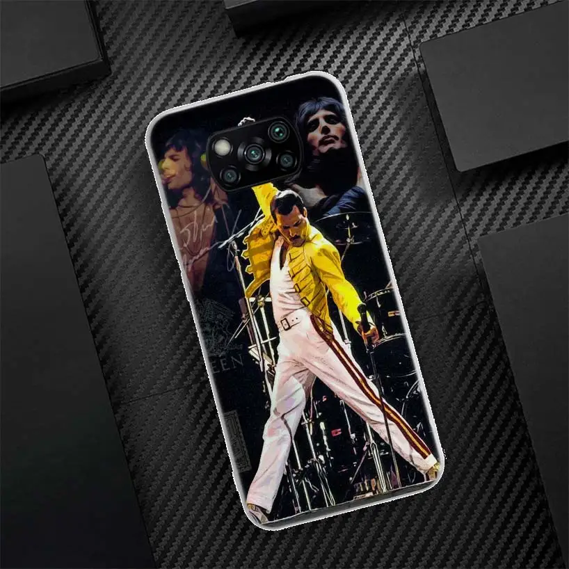 Rock Funky Freddie Mercury Queen Silicon Call Phone Case For Xiaomi Poco X3 Nfc X5 X6 F6 F5 Pro M5S M5 X4 F4 GT M4 M3 F3 F2 F1 M