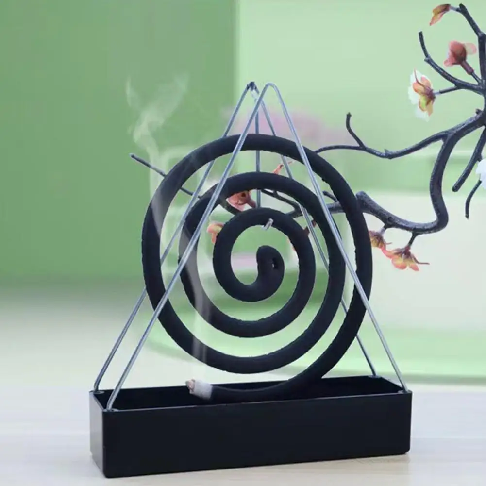 Triangular Iron Mosquito Coil Holder Modern Incense Burner Frame Portable Repellent Rack With Ash Catch Tray For Patio Home view 4