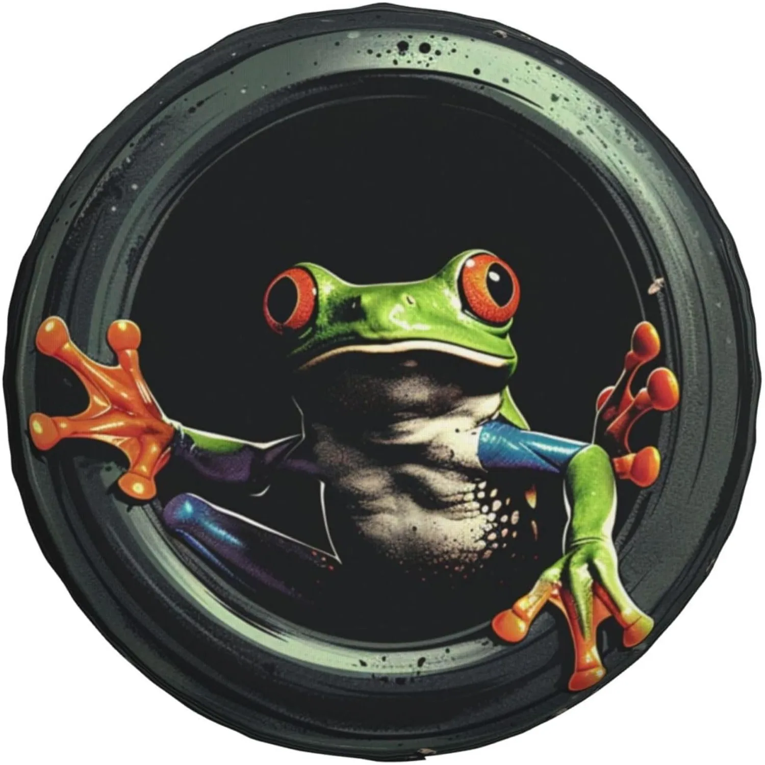 Material Spare Tire Cover Frog-Shaped Tire Cover Waterproof Sunscreen Universal for Trailer RV SUV Truck Camping Car Travel
