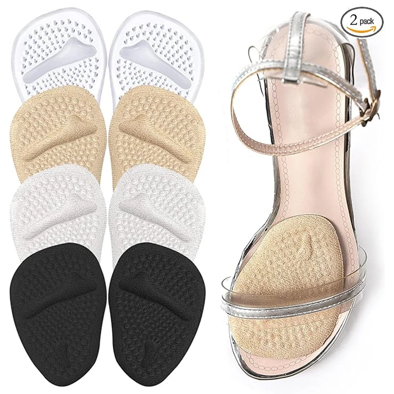 2pcs Forefoot Inserts Non-Slip High Heel Cushion, Invisible Foot Pads for Relieving Foot Pain Anti-slip Silica gel insole