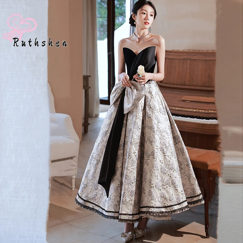 

Exquisite Sweetheart Prom Dresses for Women 2023 with Bowknot Flowers Printed Formal Party Evening Wear Vestidos De Gala