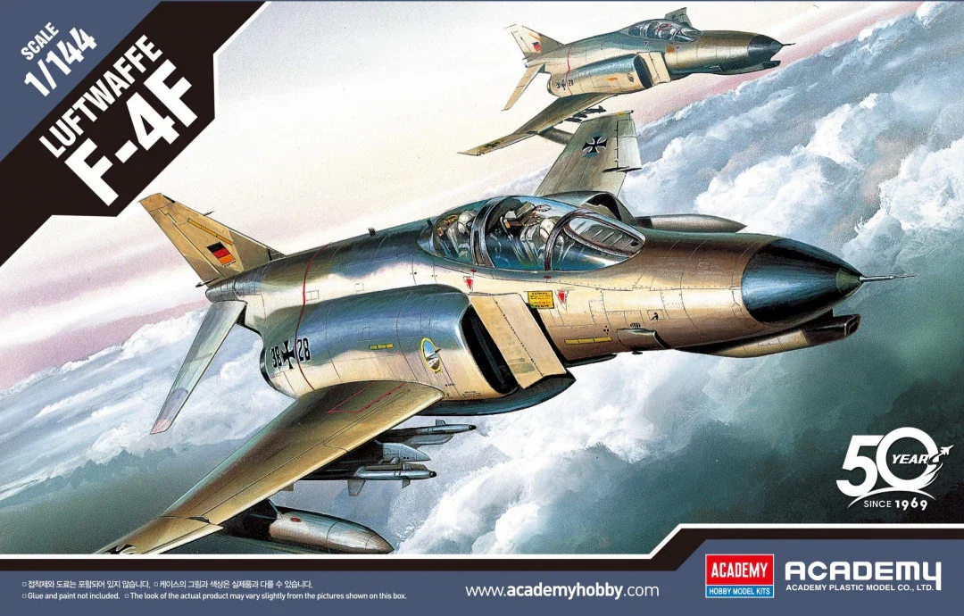 Academy Assembled Aircraft Model Kit 12611 F-4F Phantom II Fighter 1/144