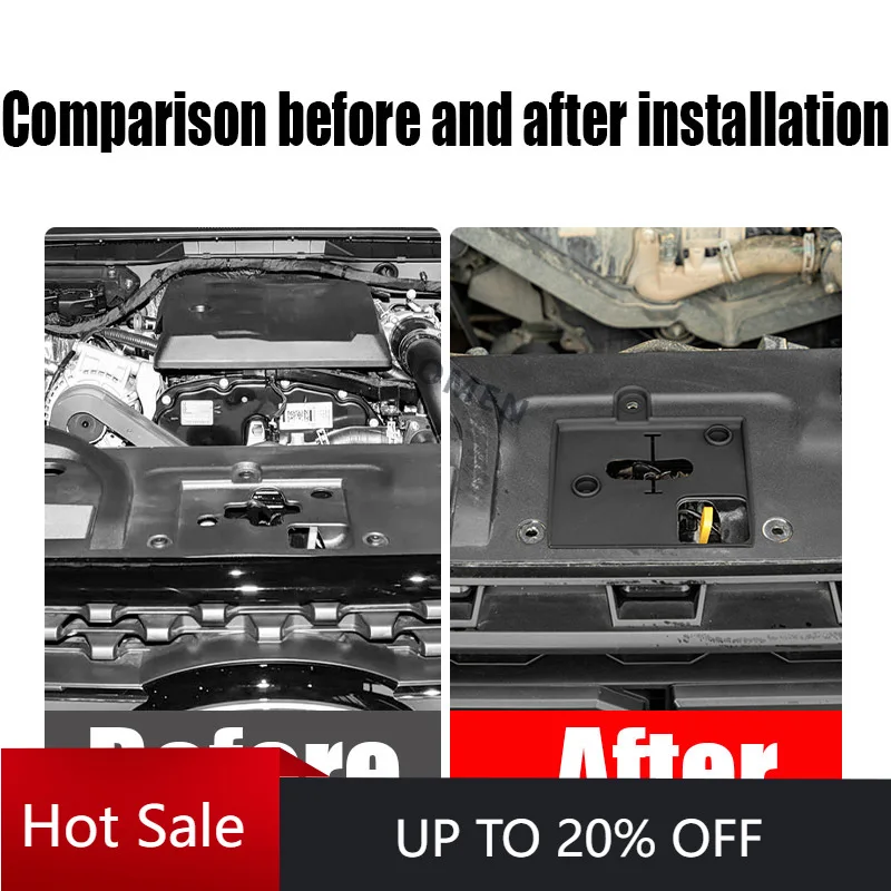 DOMEN New For Ford Ranger 2024 Front Engine Hood Lock Protection Silicone Pad Dust Cover Anti Foreign Object Car Modification Pa