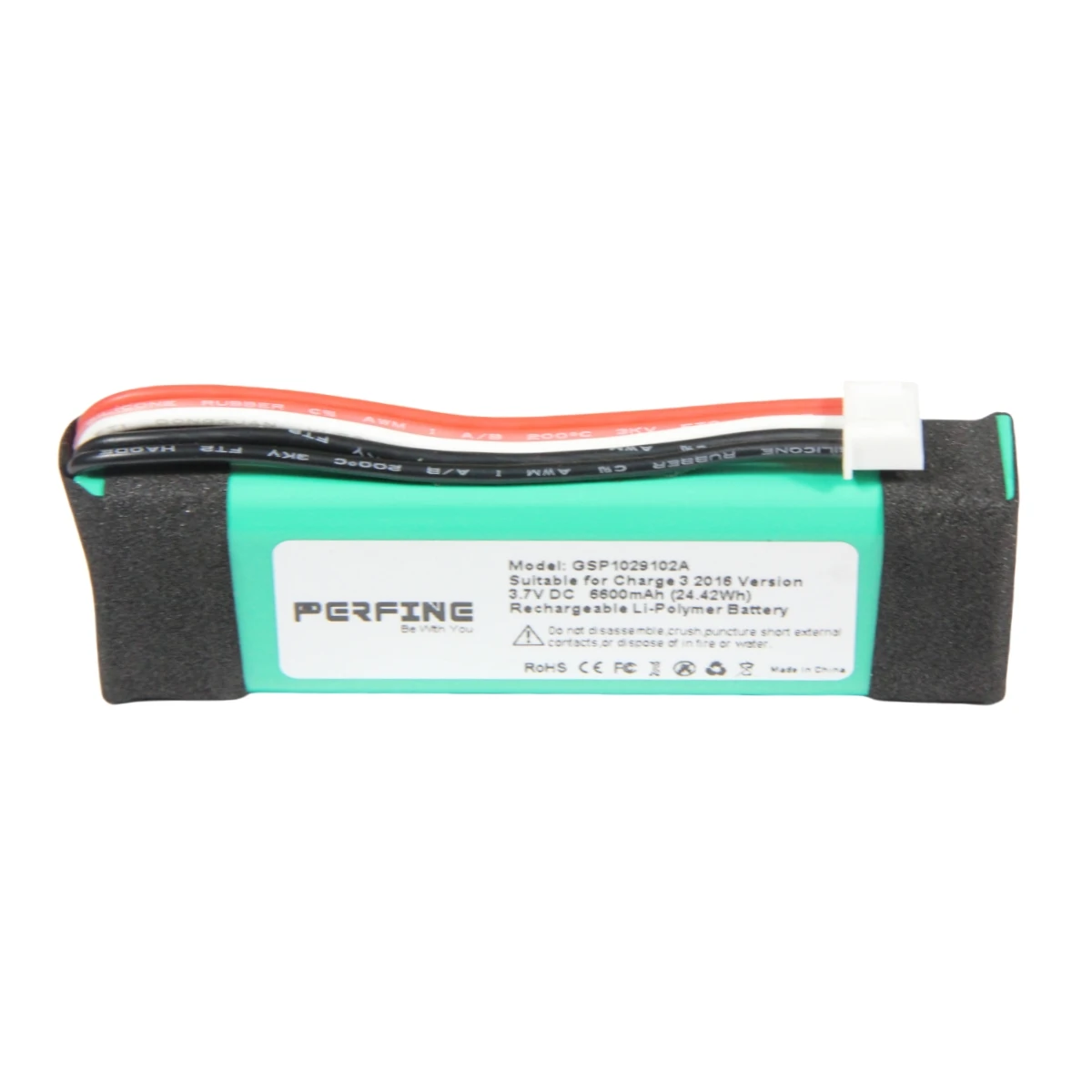 6600mAh GSP1029102A Battery Replacement for JBL Charge 3 2016 Version CS-JML320SL High Capacity Li-Polymer Battery pack