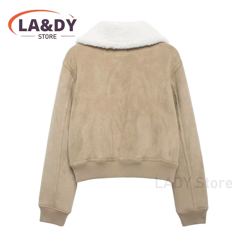 2024 New Autumn Winter Women Fashion Warm Jackets Coat Female Casual Solid Color Long Sleeve Pocket Zipper Tops Outerwear