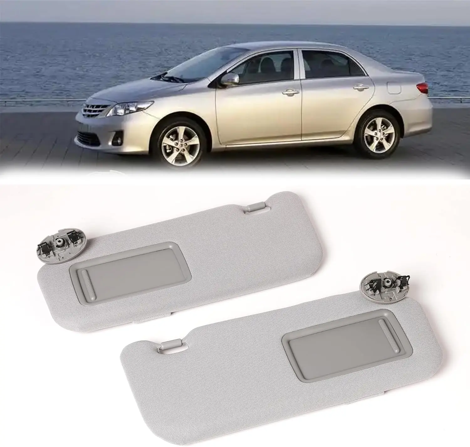 

Left Right Side Sun Visor For Toyota Corolla 2007 2008 2009 2010 2011 2012 2013 With Light Lamp Sunvisor 74320-12E00-B0 Sunshade