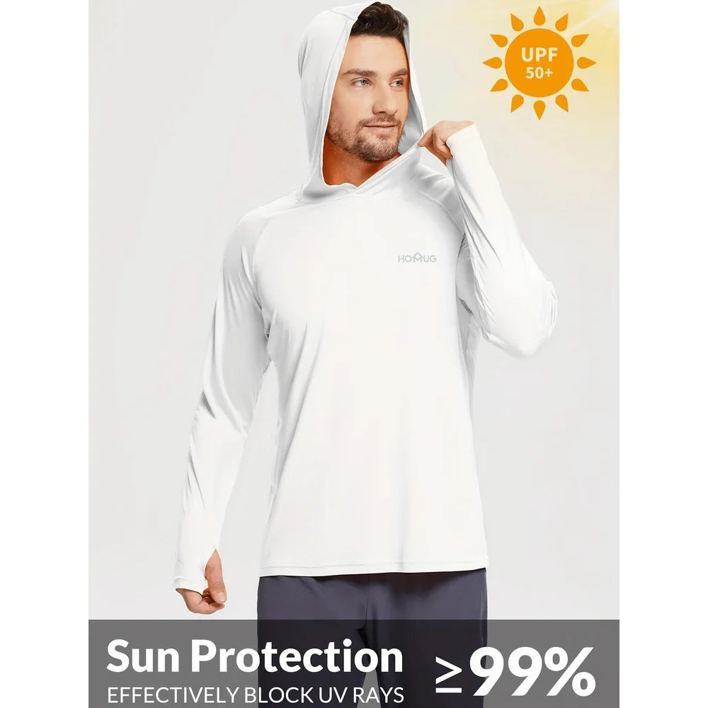 UPF 50 Sun Protection Lightweight Hoodie Performance Long Sleeve SPF UV Shirt For Fishing Running view 3