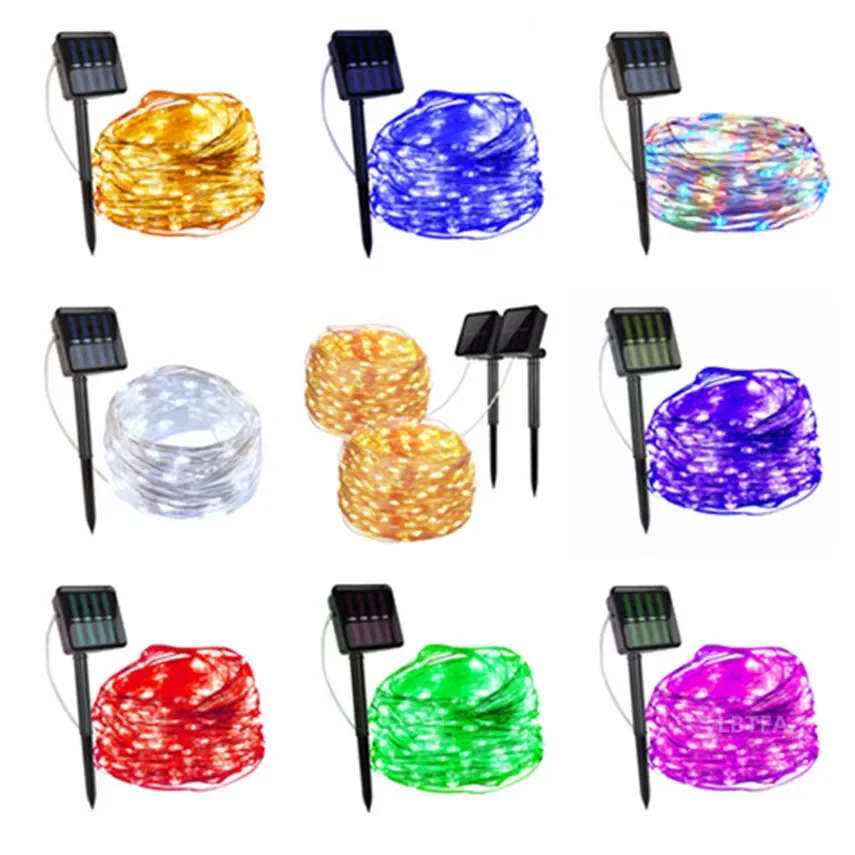 Solar String Fairy Lights 10m 100LED / 5M 50 LED Waterproof Outdoor Garland Solar Power Lamp Garden Wedding Decoration