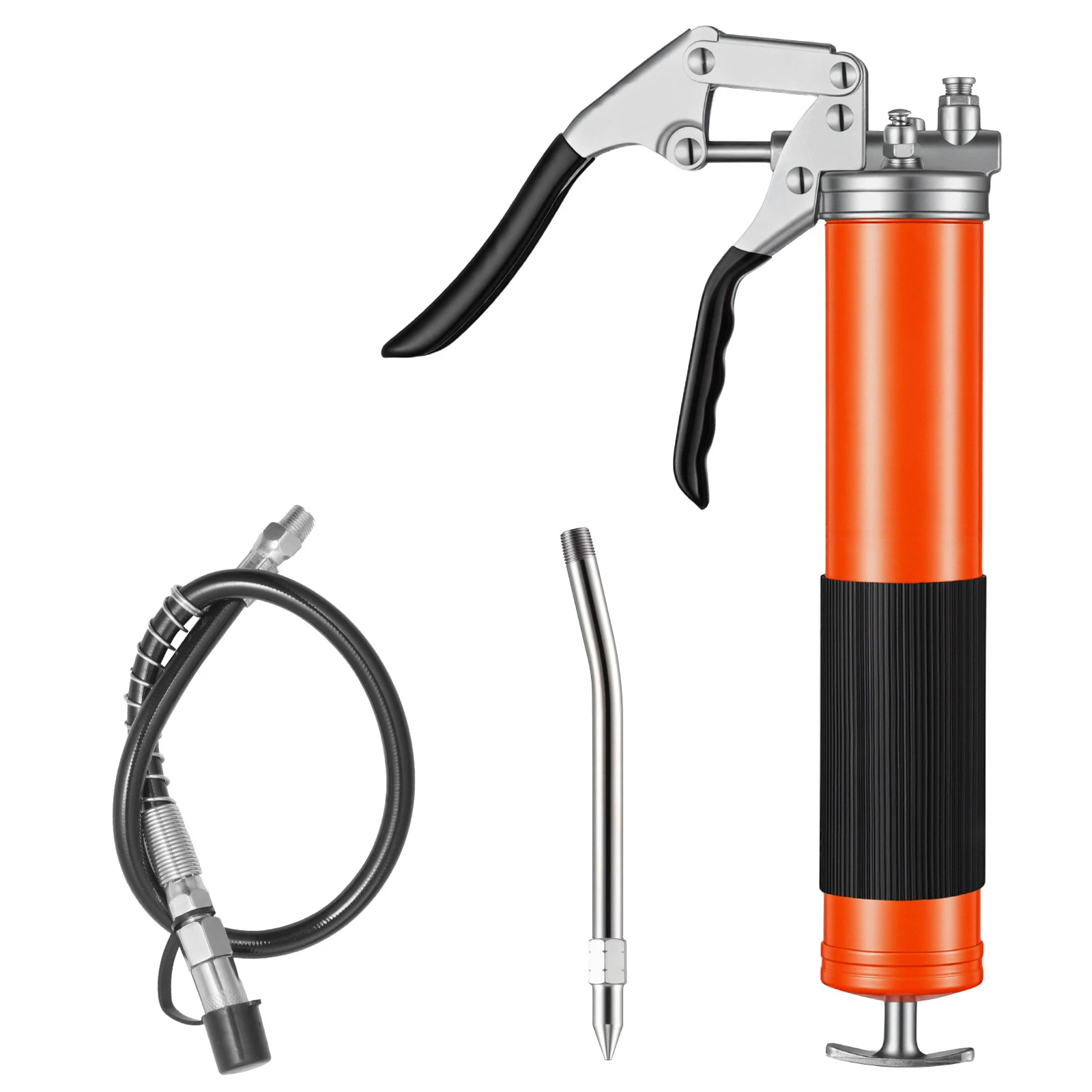 SucceBuy Pistolet à graisse haute pression 8000 PSI avec poignée pistolet, kit de pistolet à graisse avec tuyau flexible de 18 pouces et tube rigide d'extension pour l'automobile