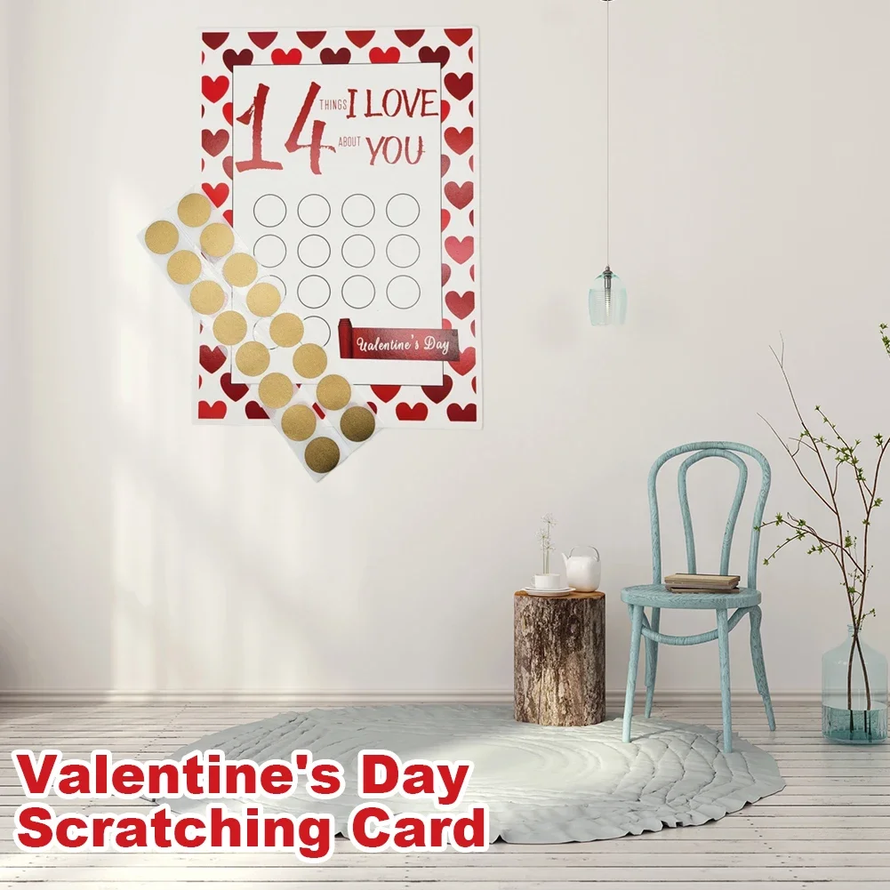 Valentine's Day Scraping Sticker 14 Things About I Love You Greeting Card Scratching Card Birthday Wedding Anniversary Gifts