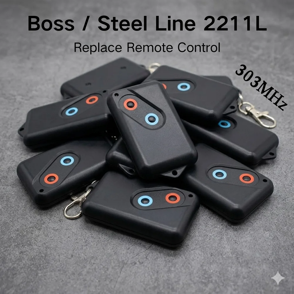 1-10Pack Boss Guardian Steel-Line 2211-L Garage Door Remote Control Compatible BHT4 BOL4 BOL6 BRD1 Keychain Transmitter