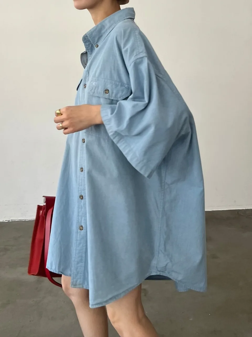 Laid-ba Sle Single Button ort Sve Denim irt zomer nieuwe retro losse asymmetrische top voor jonge vrouwen