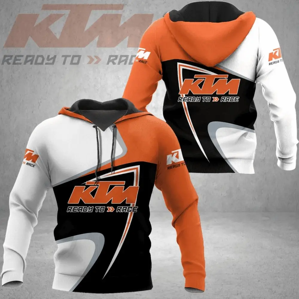 ثلاثية الأبعاد الرجال طويلة الأكمام هوديي KTM دراجة نارية الرياضة ركوب هوديي الأطفال الكبار دراجة نارية المتحمسين قميص غير رسمي