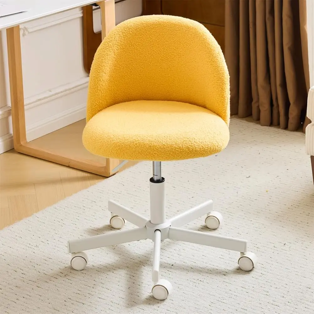 

Candy Chair Arml Cute Desk Chair,Comfy Small Office Chair With Wheels,Vanity Chair Lumbar Support,Teddy Adjustable Rolling