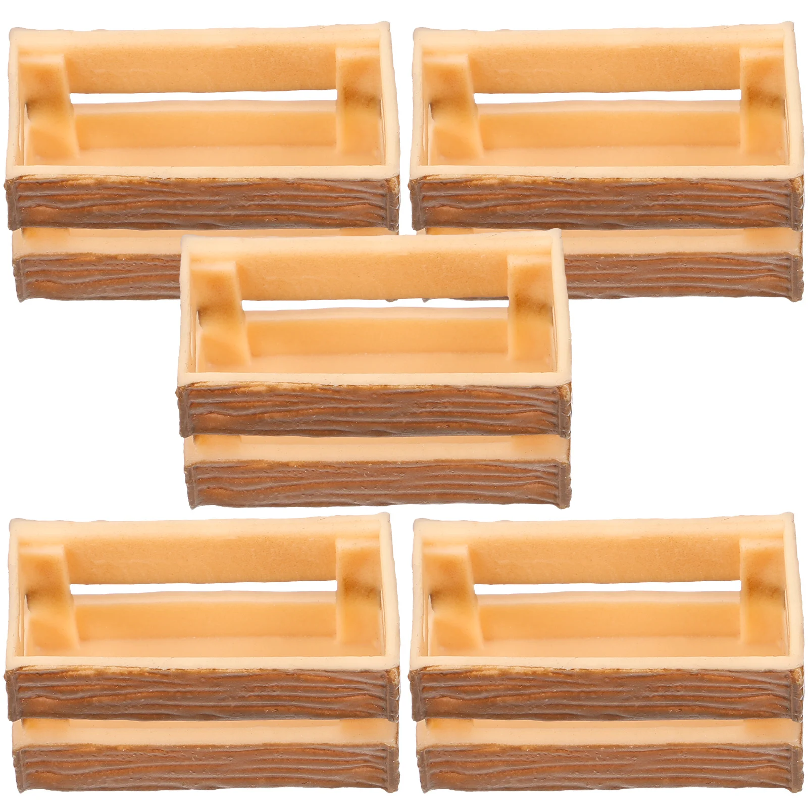 5 Pcs House Wooden Frame Tiny Decorations Mini Dollhouse Miniature Miniatures Furniture