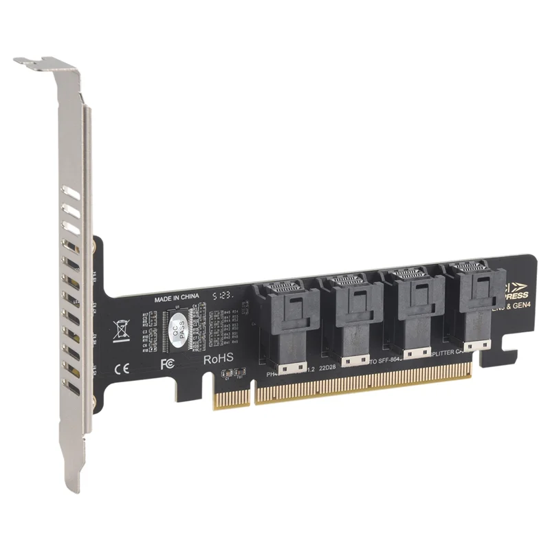 

NGFF PCI-E 16X на 4 порта U.2 NVME Сплит-карта расширения SFF-8639/8643 NVME PCIE SSD-адаптер для материнской платы SSD