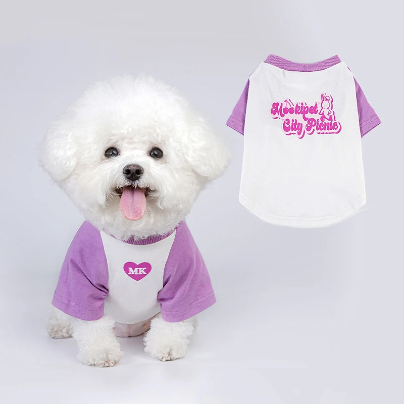 Dog Summer T-shirt Cat Cute Print Short Sleeve Clothing Pet Thin Style High Quality Comfortable Clothes