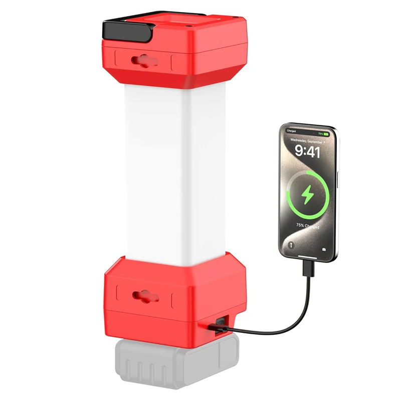 밀워키 18V 배터리 캠핑 라이트에 대 한 2900LM LED 작업 빛 유형-C 20W 빠른 충전 캠핑 랜 턴 비상 램프