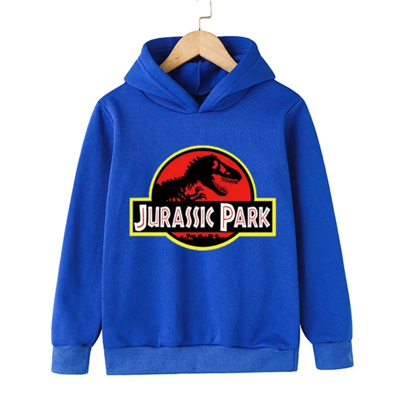 2-13 Years Old Kids Dinosaurs Hoodie Children\'s Spring Autumn Long Sleeve Sweatshirts Jurassic World 3 Fashion Casual Hooded Top