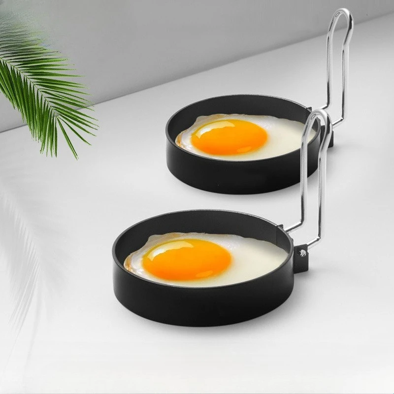 

Rubber Handle Egg Frying Rings Perfect Circle Round Fried/Poach Mould & Handle Non Stick Egg Tools Kitchen Gadgets Omelet Mold
