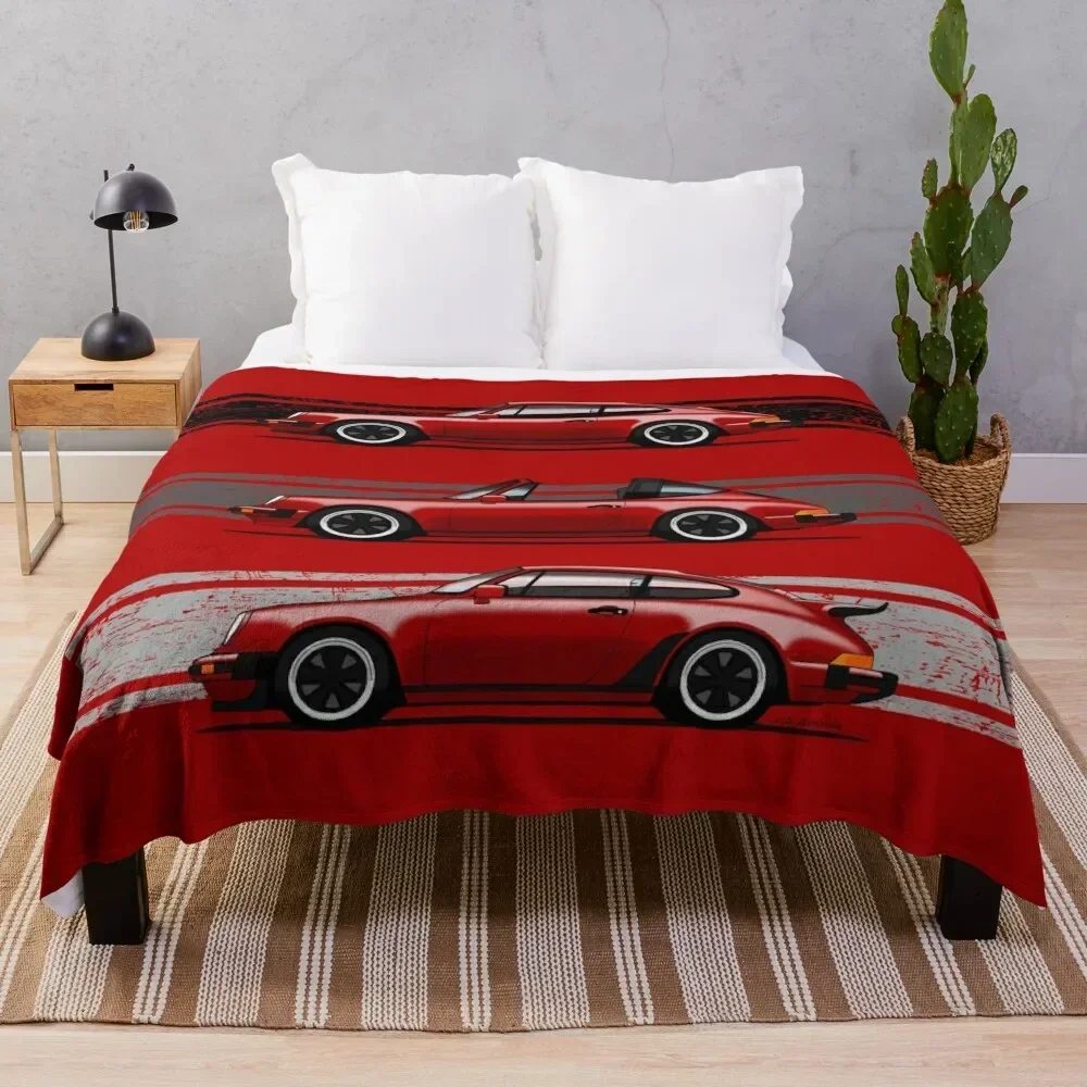 My drawing of the iconic German sports cars in green Throw Blanket Travel Designers Camping Blankets