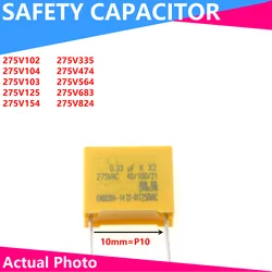 20/10pcs X2 SAFETY CAPACITOR 275V AC 223 473 104 154 224 334 474K 684K 105 335 102 103 0.1uf 0.47uf 1uf 0.33uf PITCH 15MM