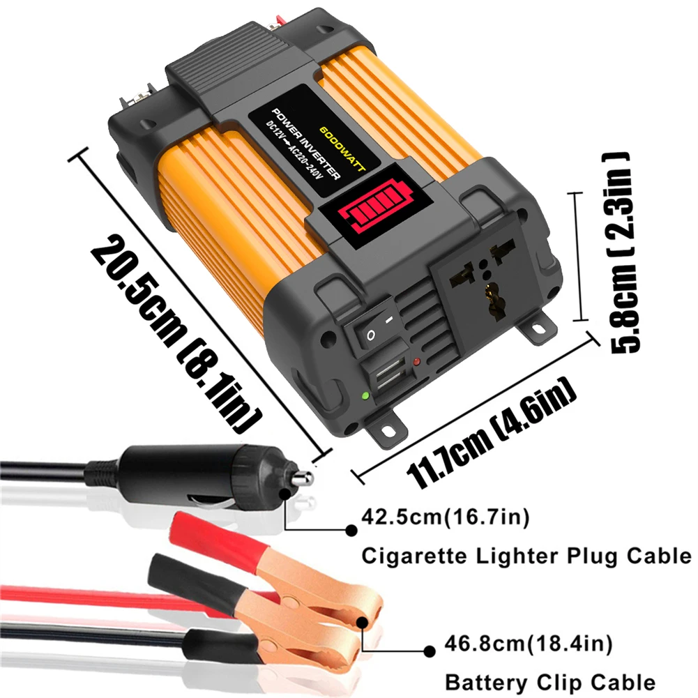 Power Conversion Kit Car Power Inverter Power Converter Lightweight 500W Power Inverter with Fast Charging Dual USB Ports