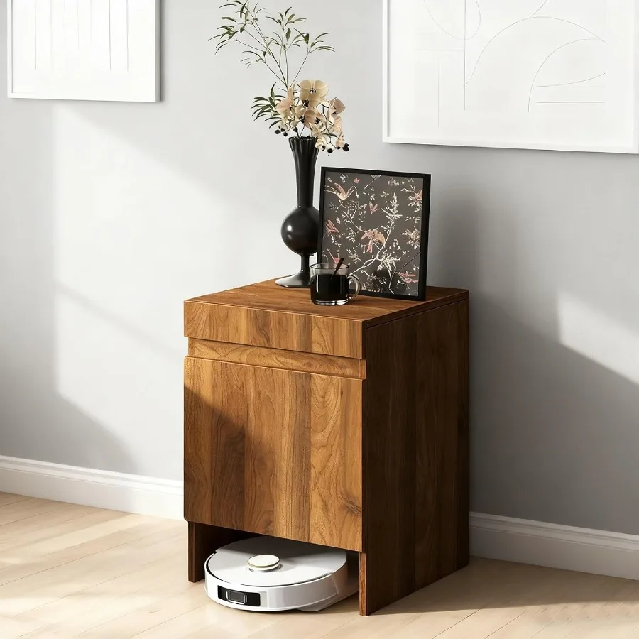 

Robot Vacuum Stand Cabinet with Doors for Robot Vacuum Cleaner Self-Emptying Robot Vacuum and Mop Storage Cabinet Compact Side