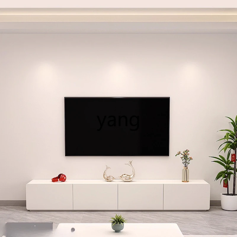 

YHM solid wood TV cabinet coffee table combination modern simple white