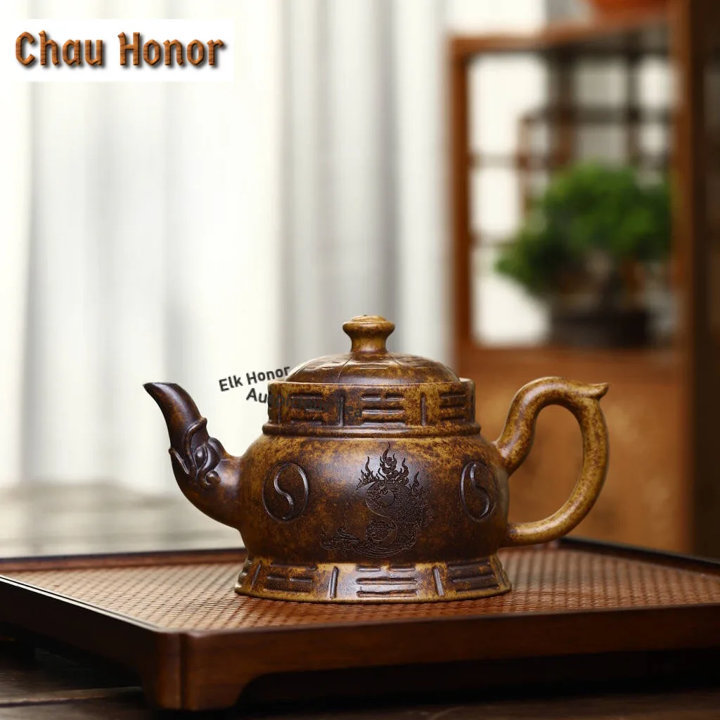 300ml High-end Yixing Purple Clay Teapots Handmade Tai Chi Pot Raw Ore Bamboo Joint Mud Kettle With Filter Chinese Zisha Tea Set