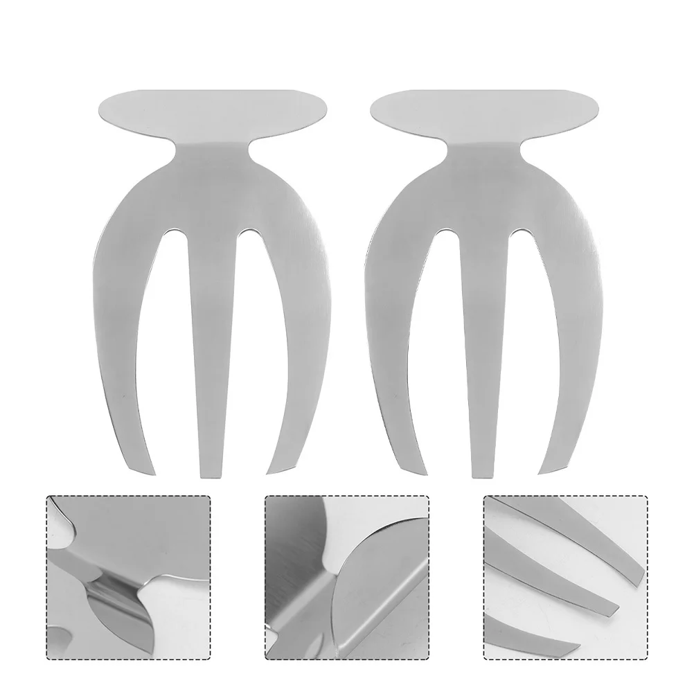 

2Pcs Stainless Steel Salad Claws Multifunctional Kitchen Forks Vegetable Fruit Servers Smooth Surface Non Rust