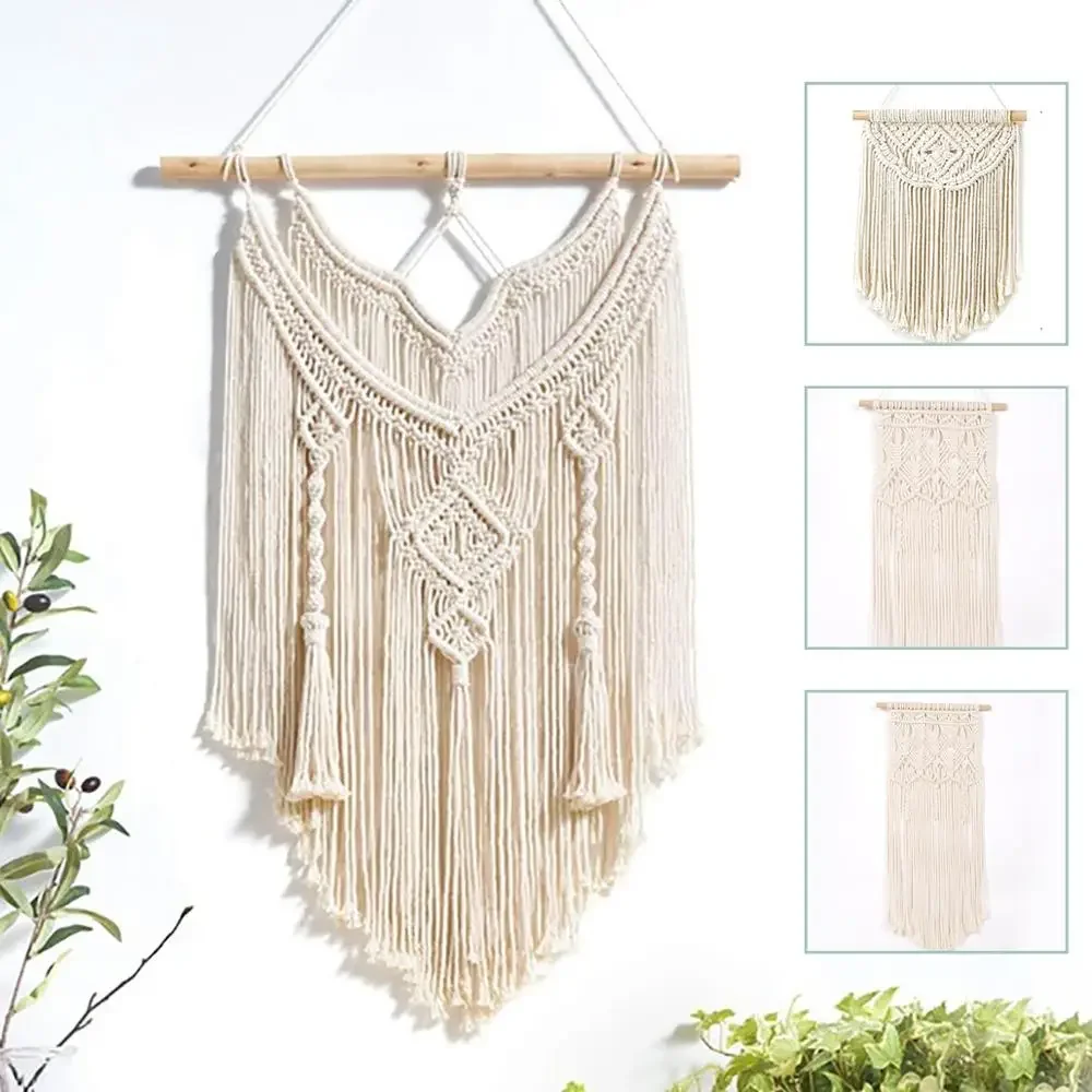 

Manual Woven Tassels Macrame Tapestries Home Decoration Cotton Rope Hanging Wall Decor