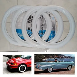 Atlas Tire Side Vehicle 10 ''12'' 13 ''14'' 15 ''16'' 17'' Rim White Wall Topper 4 Piece Set Auto Car Rubber Ring