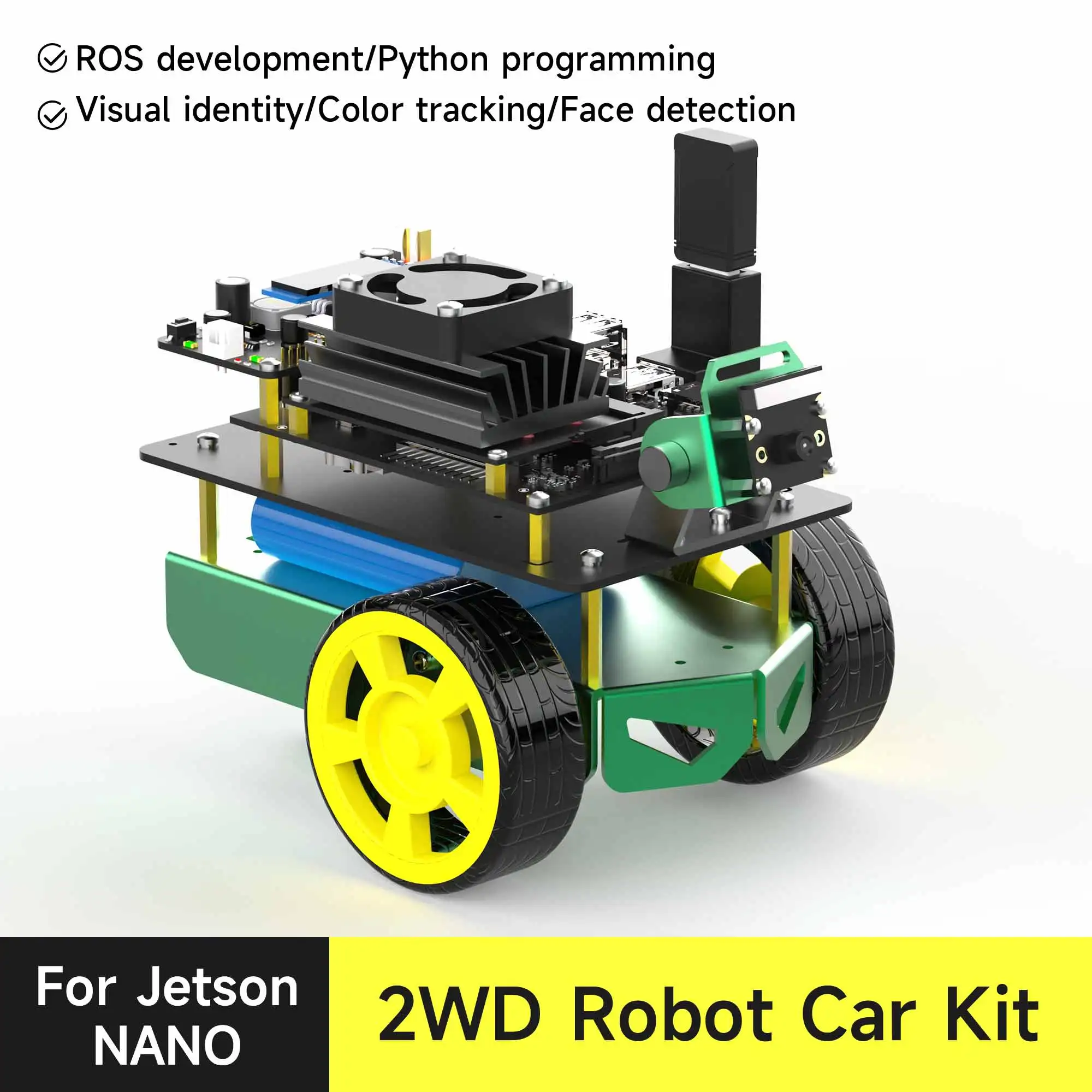 JetBot Mini AI Robotic Developer Kit Based on ROS for Jetson Nano Programmable DIY Electronic Project Face Recognition Autopilot