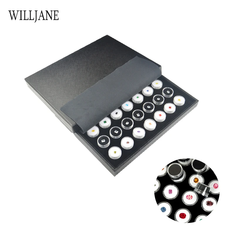 

Loose Diamond Display Tray Box Stone Storage Case Gem Jewelry Holder Showcase Liners Gemstone Jar Gems Organizer with Clear View