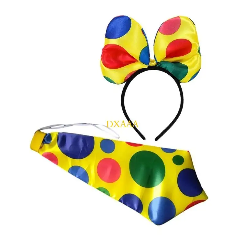 DXAA الملونة السيرك مهرج ربطة القوس فيونكة/ربطة العنق/هيباند خمر نمط تأثيري مهرج لوازم عيد الميلاد تظهر العروض أدوات