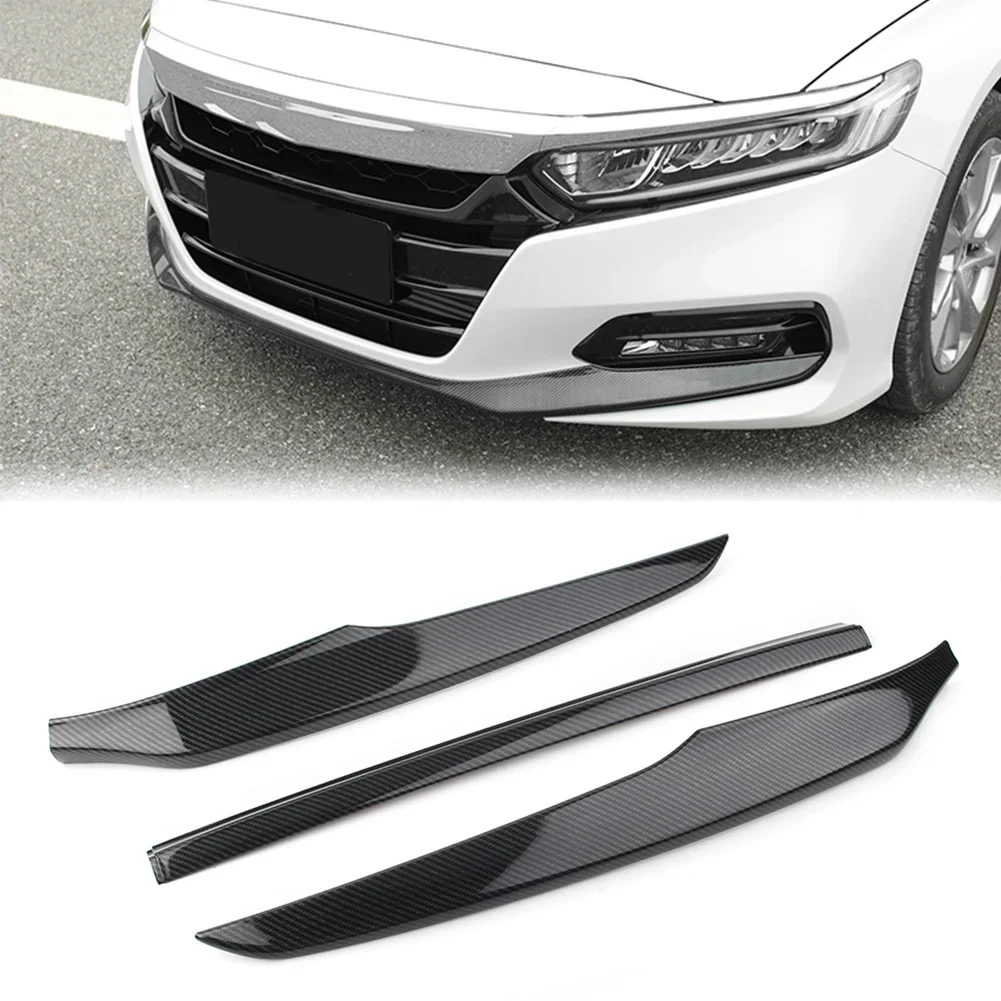 

For Honda 10th Accord 2018 2019 ABS Plastic Carbon Fiber Styling 4 Colors Car Front Bumper Lip Protective Cover Trim