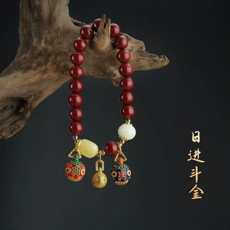 DIY accessories Natal Year Red Cinnabar Bracelet Purple Gold Sand Gold Swallowing Beast Family of Three Bracelets Women's Transf