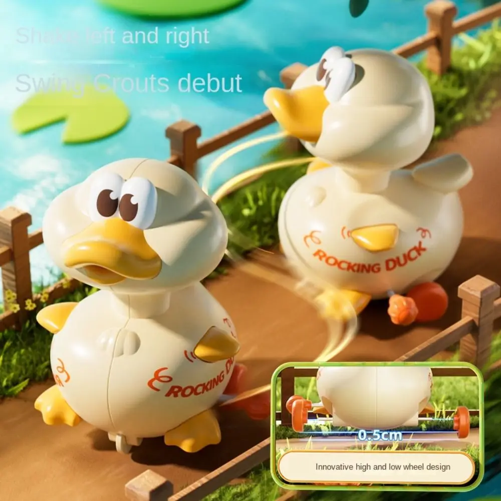 Mechanical เลื่อนกดสุทธิของเล่นรถยนต์ยานพาหนะความปลอดภัย Press and Go การ์ตูนเป็ดเดินพลาสติกรถเป็ดกลับของเล่นเด็ก