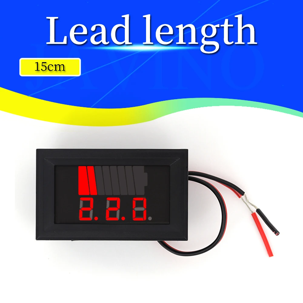 Car Battery Charge Level Indicator 12V 24V 36V 48V 60V 72V Lithium Battery Capacity Meter Tester Display LED Tester Voltmeter