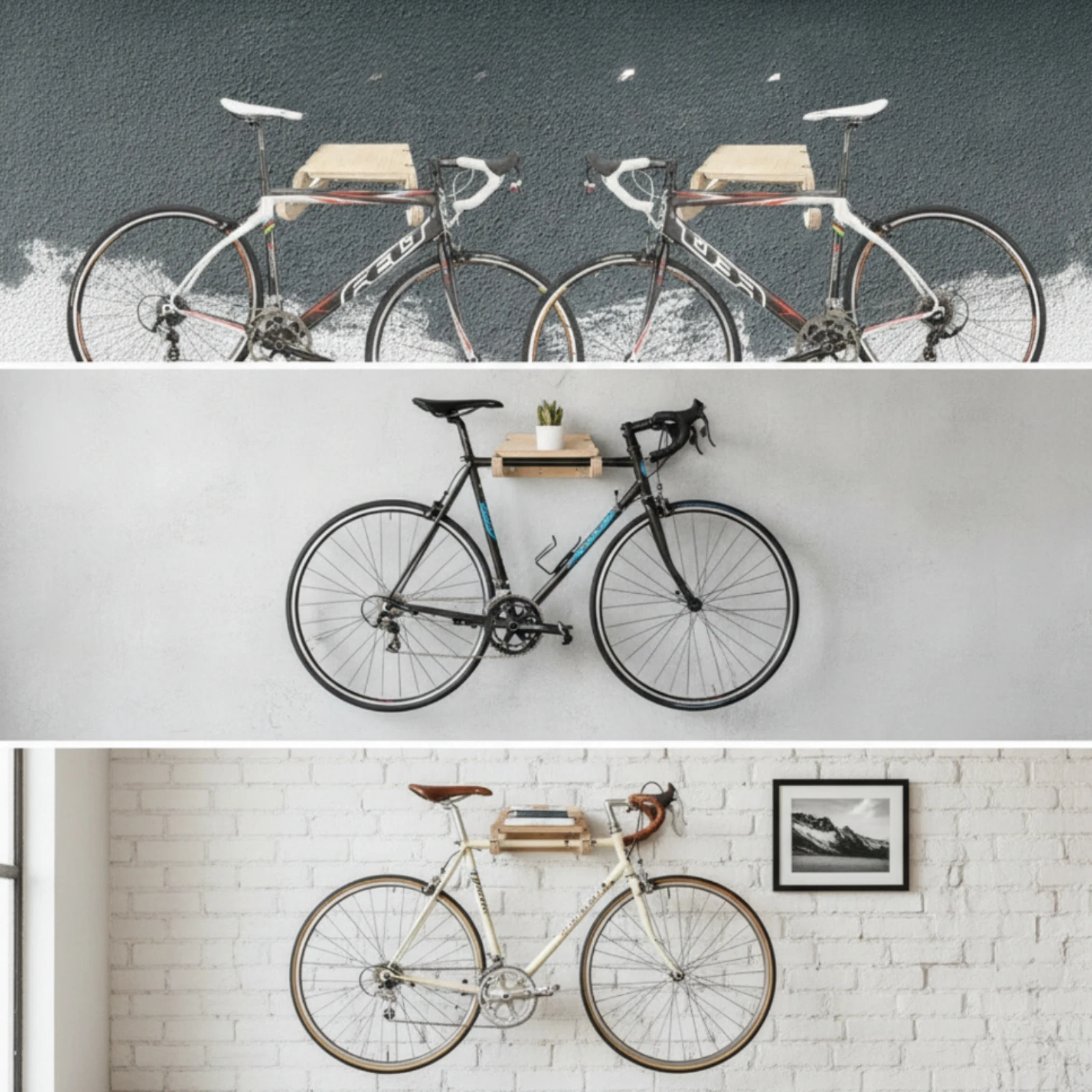 Wooden Bike Hanger Minimalist Road Bike Hanger Cycle Wall Mount Elegant Decorative for Cyclists, Apartment, Garage view 6